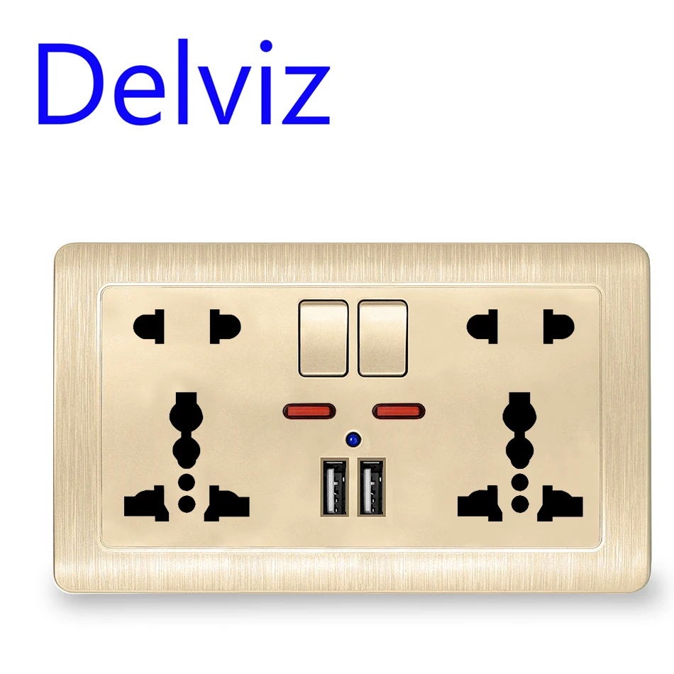 Delviz Международная универсальная розетка с 5 отверстиями USB порт для зарядного