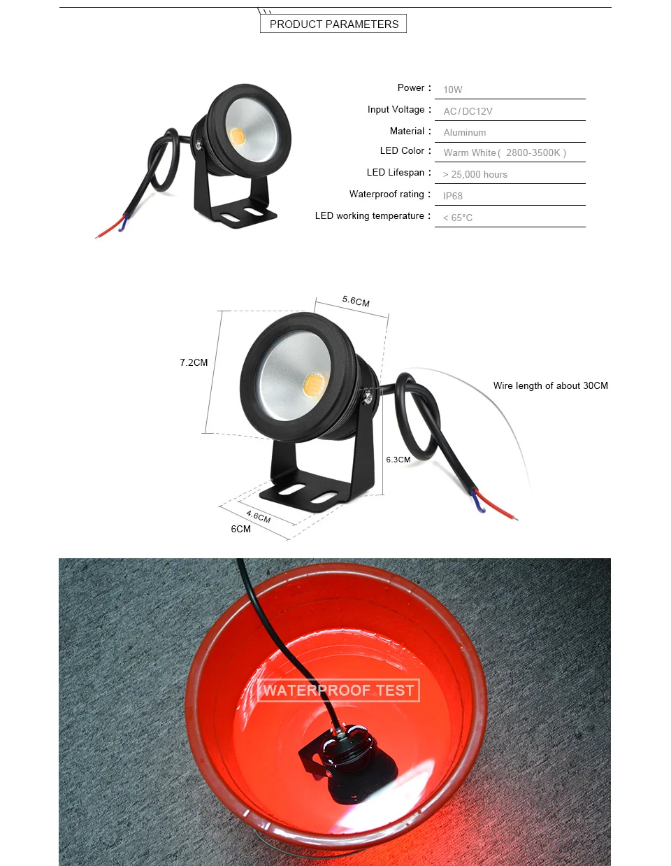 1 шт 10 W AC к DC 12 V-24 V светодиодный подводный свет белый/теплое белое освещение Купание прожектор для бассейна Аквариум Пруд для рыб светодиодный потолочный светильник