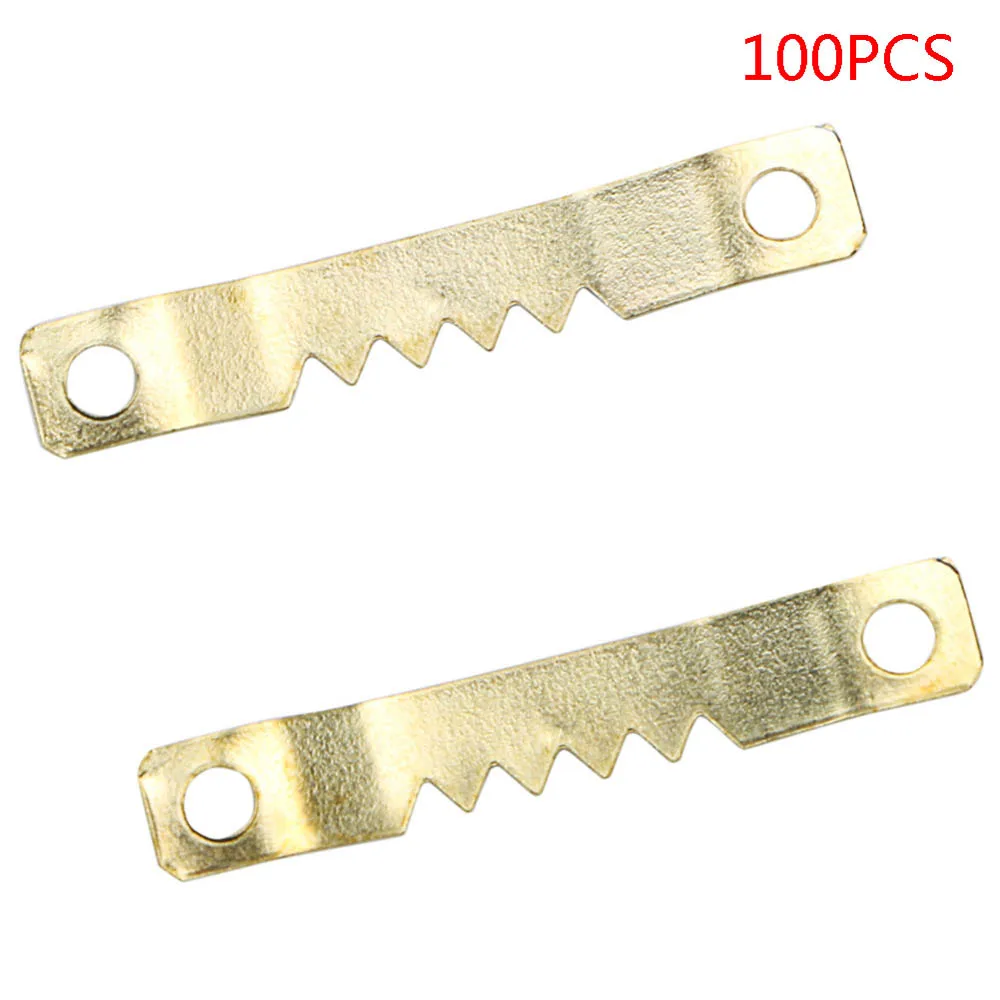100pcs Lot Golden Photo Oil Painting Mirror Frame Saw Tooth Hooks 100pcs Lot Golden Photo Oil Painting Mirror Frame Saw Tooth Hooks Hangers Bracket Hanging Tool S In Accessories From Tools On Aliexpress