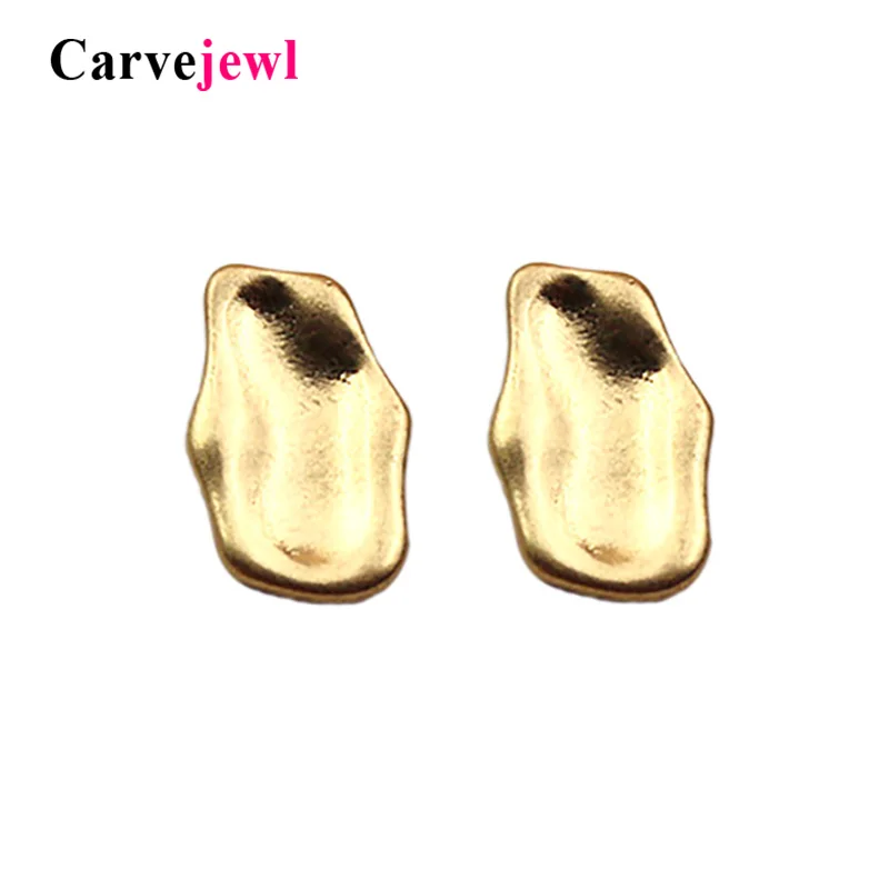 Carvejewl, золотой цвет, милые неровные Бугристые металлические серьги-гвоздики, Geo, уникальные вечерние, элегантные, топ-рок, распродажа, новые дизайнерские изделия, ювелирные изделия