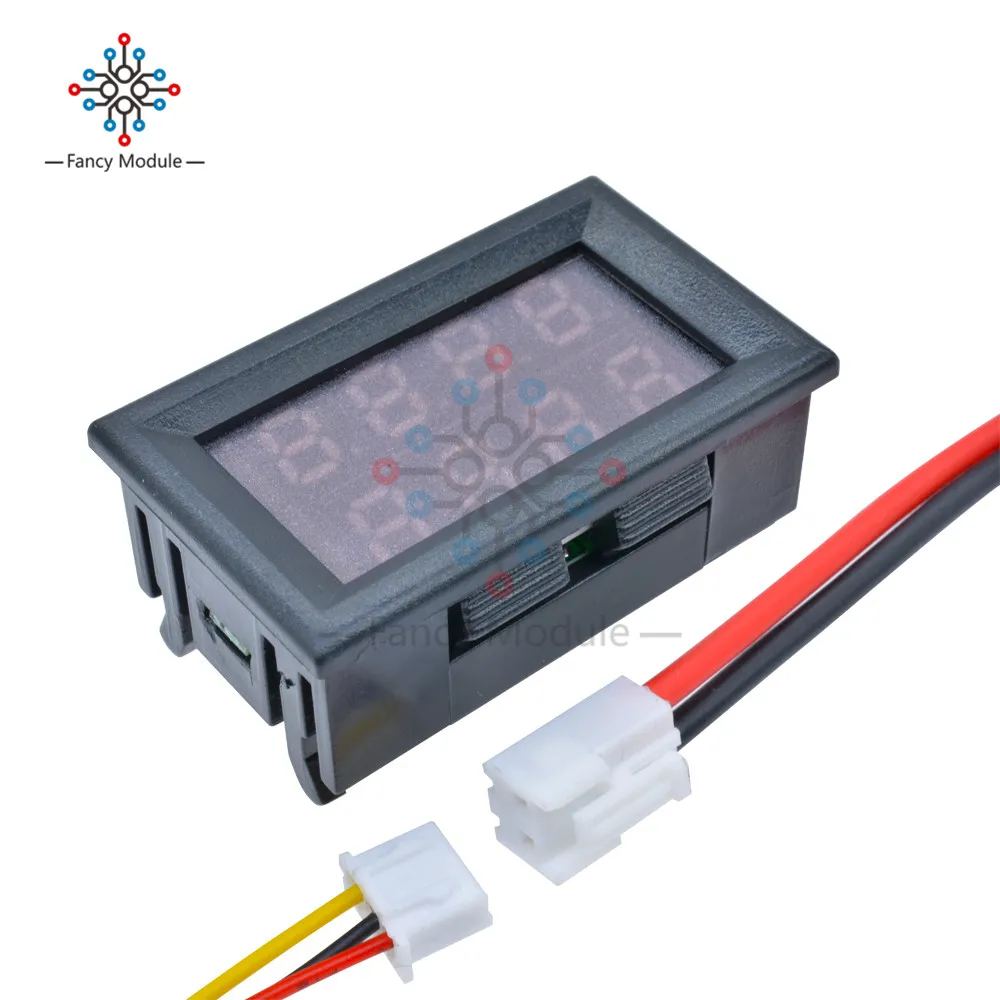 Цифровой вольтметр Амперметр DC100V/200V 10A красный синий 4 битный двойной