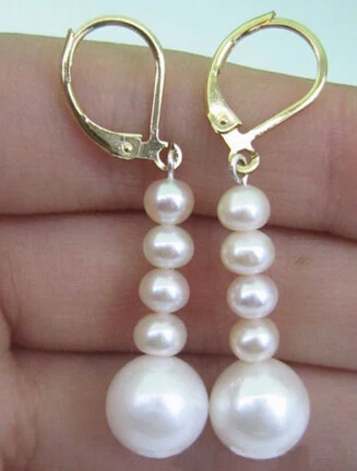 

HOT SELL - wb001 HOT 10-11MM AAA PERFECT SOUTH SEA WHITE PEARL EARRINGS -Top quality free shipping
