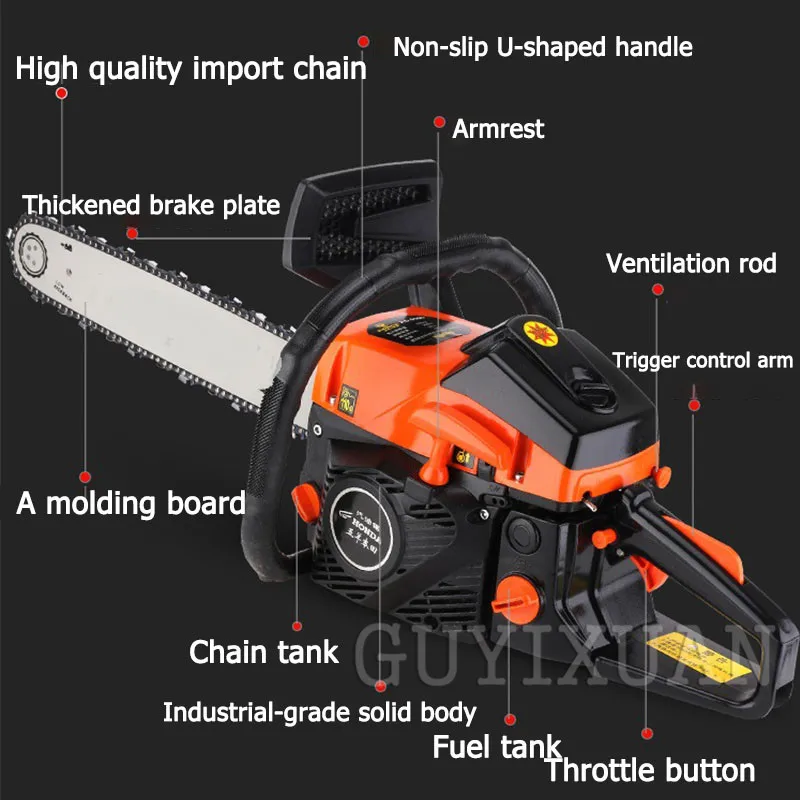 GUYX chain upgrade! 5kw chainsaw Multifunctional DIY woodworking power tool set Portable chain saw