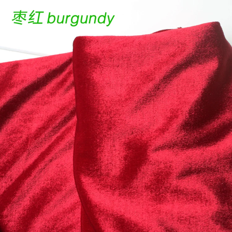 Burgundy Silk Velvet Fabric Velour Fabric Pleuche Fabric