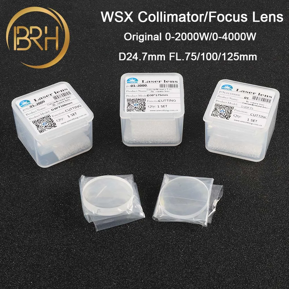 

Original WSX Fiber Laser Collimator/Focus Lens D30 F75/100/125mm 2Pcs/Set 1064nm Quartz Fused Silica HSG Laser Machine