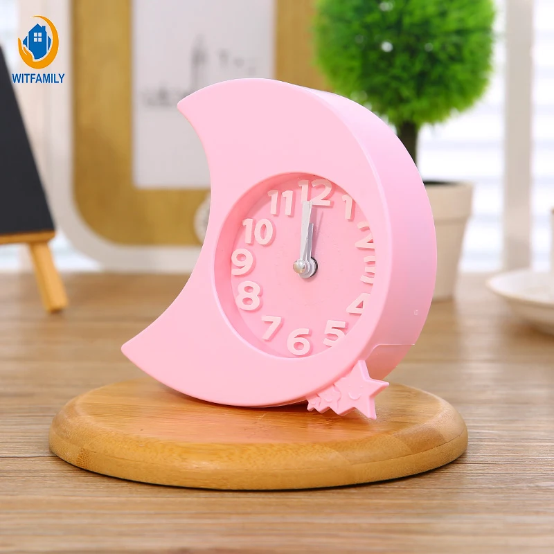 2017 Digital Alarm Clocks Candy colors Creat Portable Mute clock Bicycle Moon style Desktop Table Bed watch gifts favor for kids