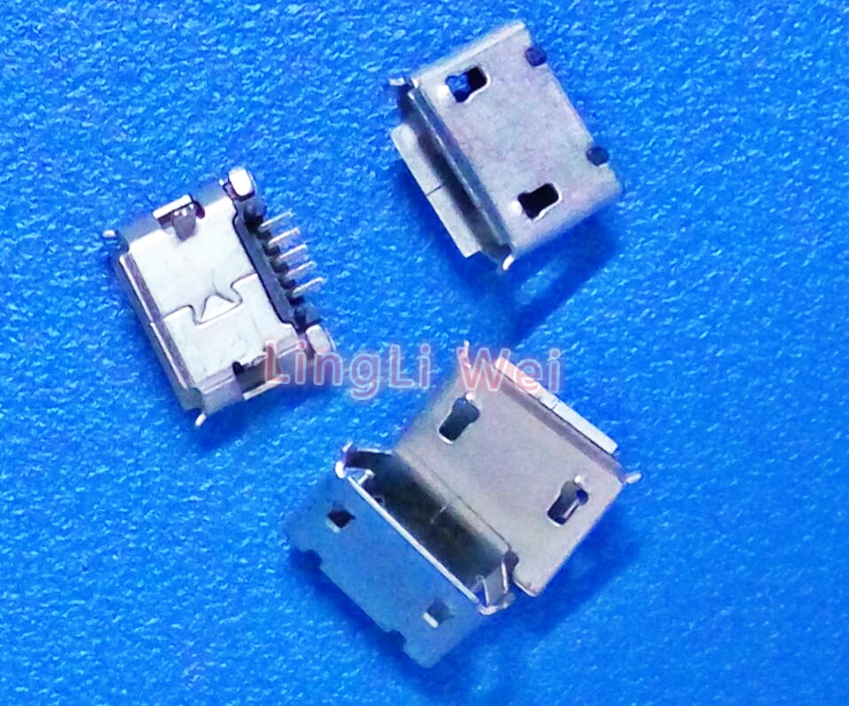 50 шт./лот 5-контактный разъем Micro USB 5P DIP2 длинный для зарядки телефона аксессуары DIY