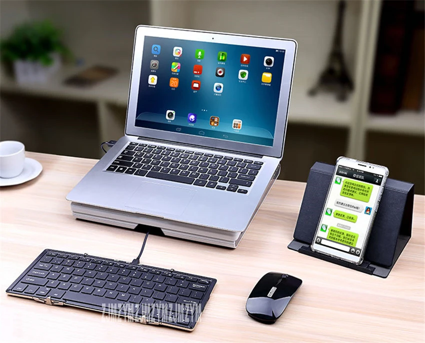 Складная Проводная Bluetooth клавиатура HB099 Эндрюс плоский мобильный телефон ноутбук общие маленькие портативные клавиатуры с подсветкой