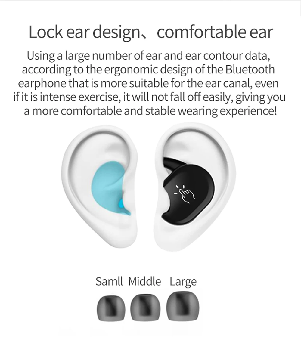 Kebidu мини Близнецы Беспроводной Bluetooth наушники X26-T Bluetooth V5.0 наушники с микрофоном сенсорным Управление наушники для смартфонов