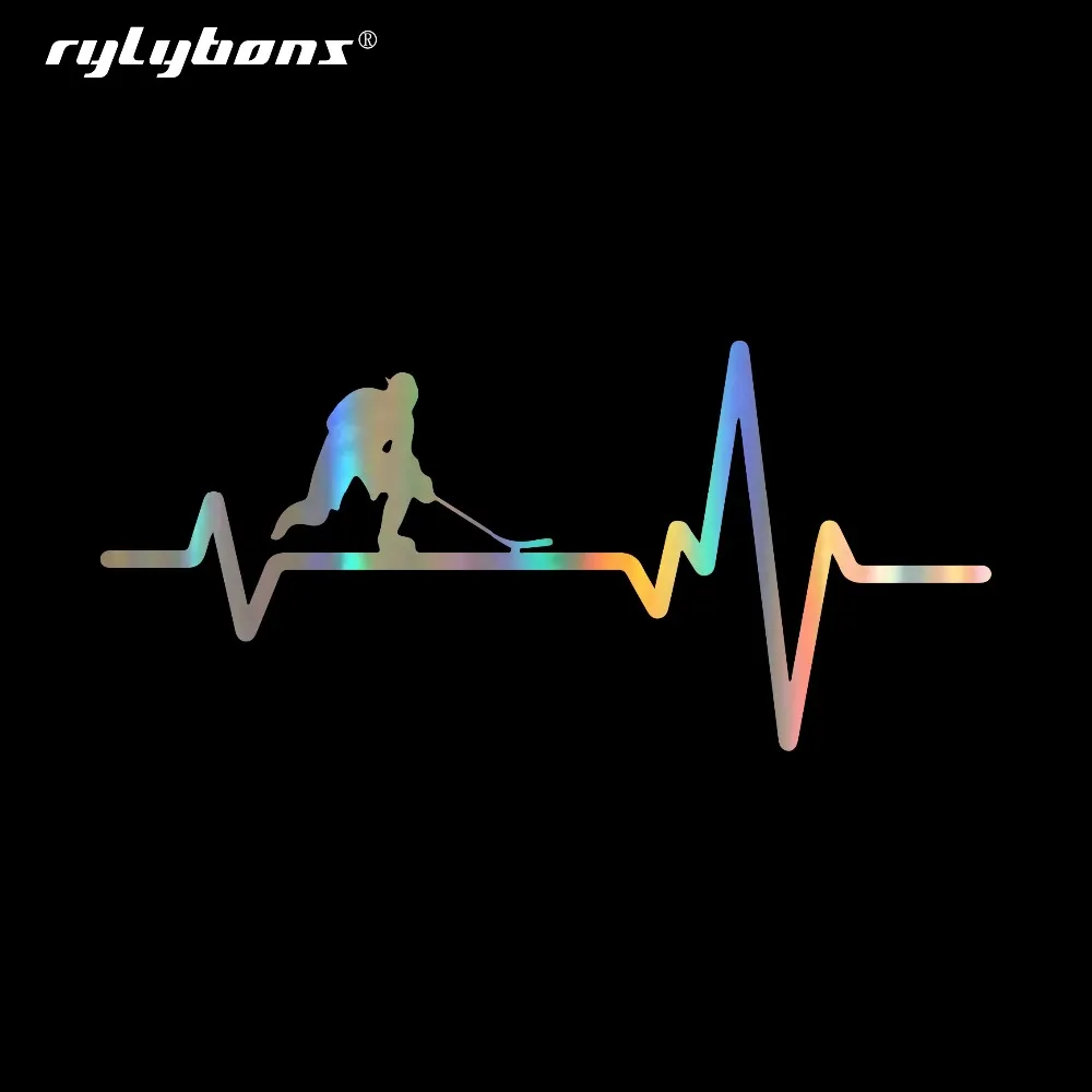 Rylybons DIY 14 6*6 8 см интересные Heart Beat линия Хоккей виниловые наклейки на машину двери