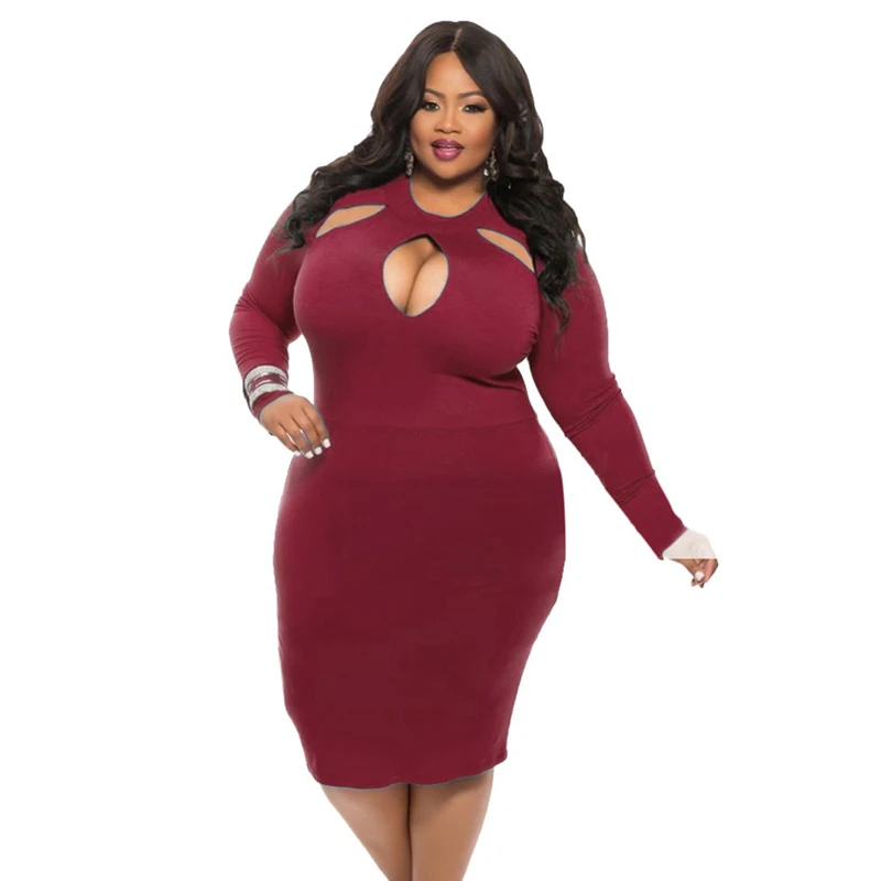 

Plus size 3XL women clothing 2018 long sleeve sexy v neck bodycon Package Hip short party dress large size club party vestidos