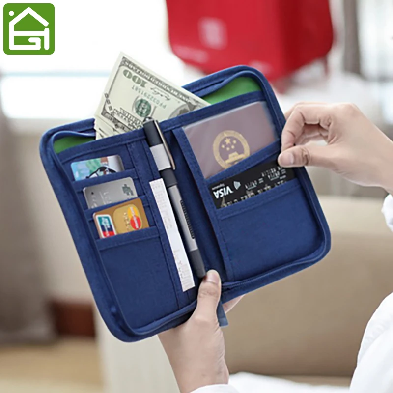 ZOONAI Travel Clutch Bag Passport Document Wallet Organizer Credit Card Holder Case Coffee 