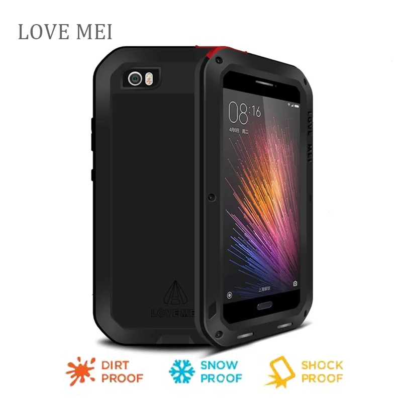 bilder für Liebe Mei xiaomi mi5 Wasserdicht Stoßfest Gehärtetem Gorilla-glas Metallkasten-abdeckung Für xiaomi 5 Drei proofing telefon fall bilder für Liebe Mei xiaomi mi5 Wasserdicht Stoßfest Gehärtetem Gorilla-glas Metallkasten-abdeckung Für xiaomi 5 Drei proofing telefon fall