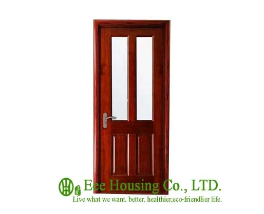 Kopen 40mm dikte Geglazuurd Hout fineer deur voor appartement, Swing type deur, naar binnen en naar buiten toegangsdeur, MDF Hout deur