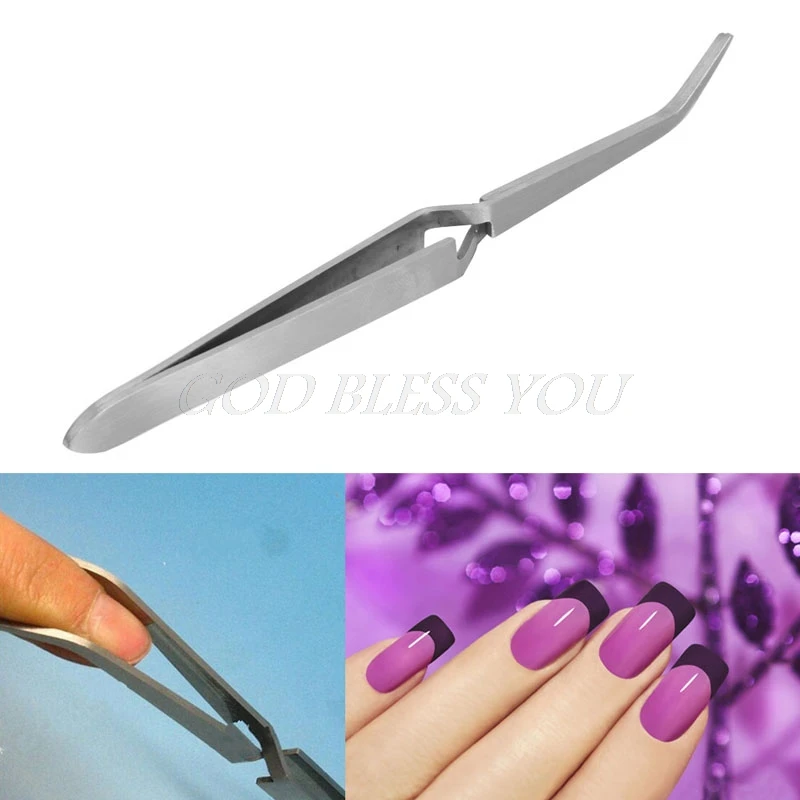 

Acrylic UV Gel Tips Sculpture Tweezers Clip Pick Up Nail Art Multi Function