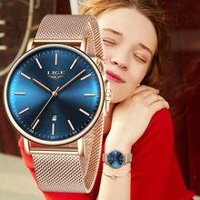 LIGE Ladies Watch Top Brand Luxury Simple Ultra-thin quartz Watch Women Stainless Steel Waterproof Watch Montre Femme 2018+Box LIGE Ladies Watch Top Brand Luxury Simple Ultra-thin quartz Watch Women Stainless Steel Waterproof Watch Montre Femme 2018+Box