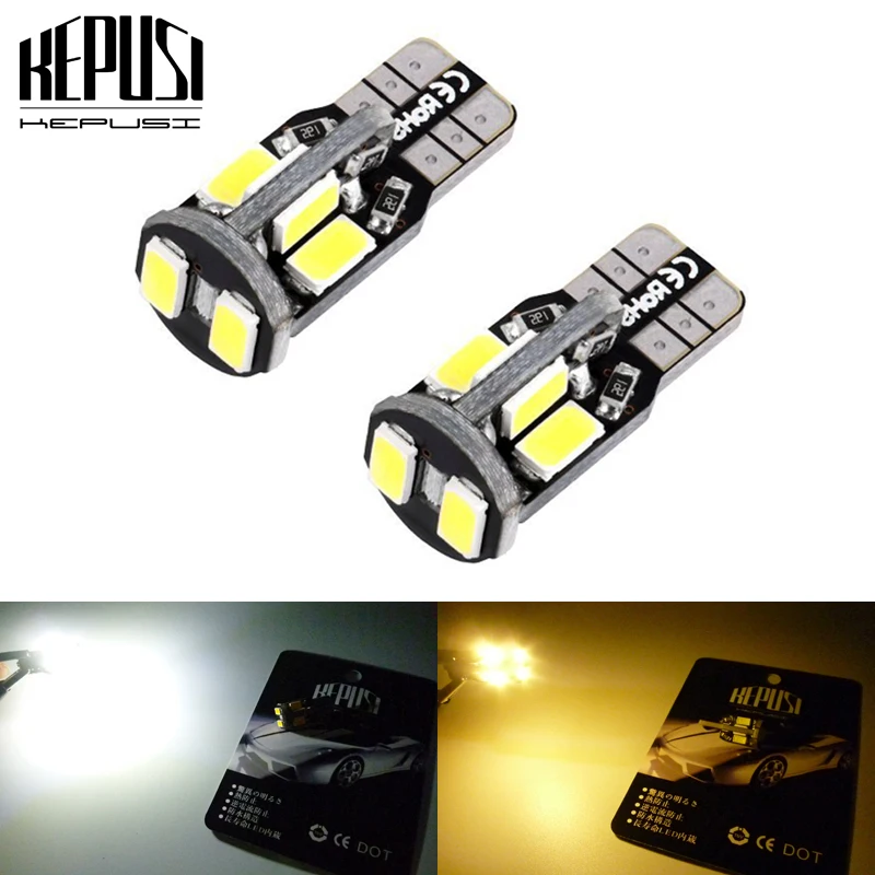 

2x T10 W5W Canbus LED 5630 Car Instrument Panel lamp Wedge Bulb 194 168 Clearance light License Plate Bulb Parking light 12V