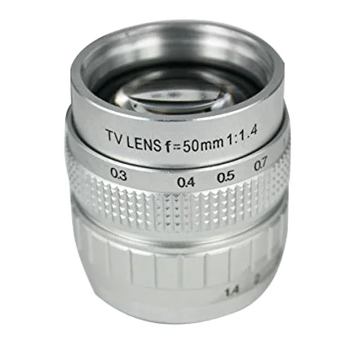 

50mm Silver F1.4 CCTV TV Lens C Mount For GF3 GF2 GF1 G3 EP1 2 EPL1 2