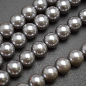 

4mm~14mm Silvery Gray Color Glass Pearl Loose Beads Jewelry Making Materials