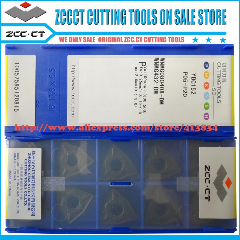 

10pcs/lot WNMG080408-DM YBC152 WNMG080408 ZCC insert WNMG 080408 -DM ZCCCT cemented carbide turning tools CVD coating inserts