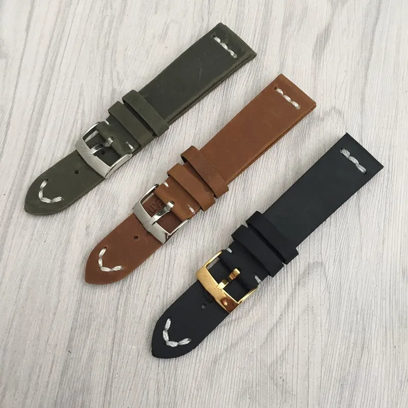 

Vintage leather strap FOR ROX Sky-Dweller Pearlmaster Milgauss submariner 20MM soft strap men's mechanical bracelet accessories