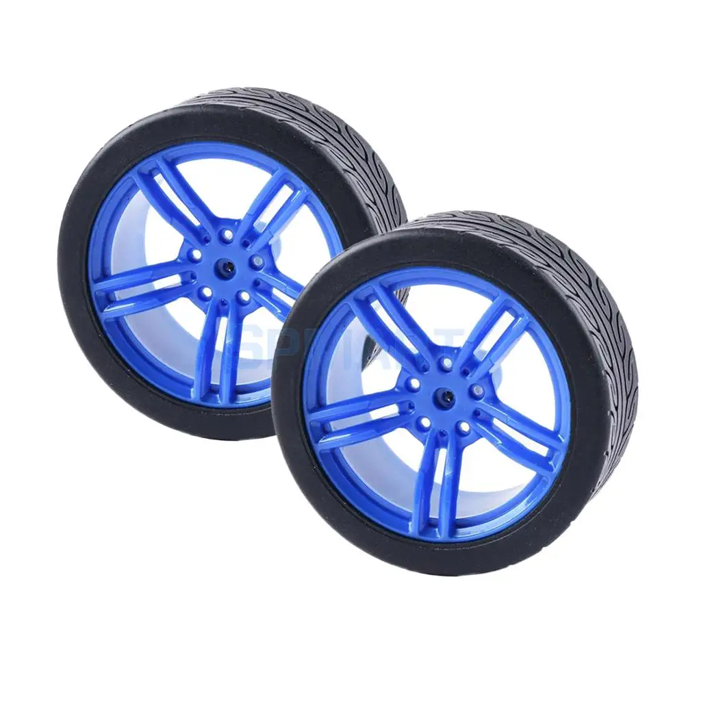 2pcs Rubber Tire TT Motor Car Wheel Smart Car Wheel for Robot Car RC Model Car Kids DIY Toy Car accessories