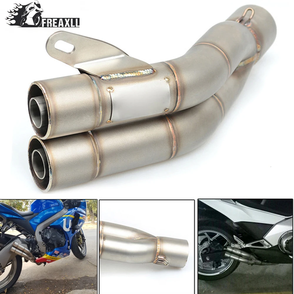 36-51mm Universal moto rcycle doble escape silenciador de escape moto para Suzuki YAMAHA MT07 Kawasaki Z 800 ninja 1000 ZX-10R