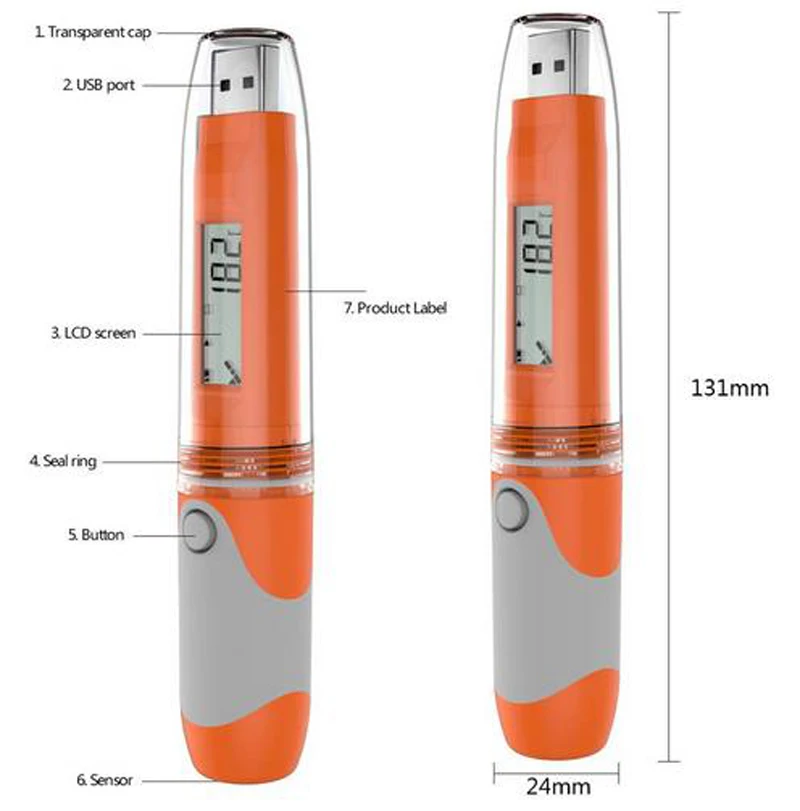 Обновленный регистратор данных влажности и температуры RC-51H USB PDF тестер температуры регистратор Водонепроницаемый ручка стиль 32000 точки записи тестер