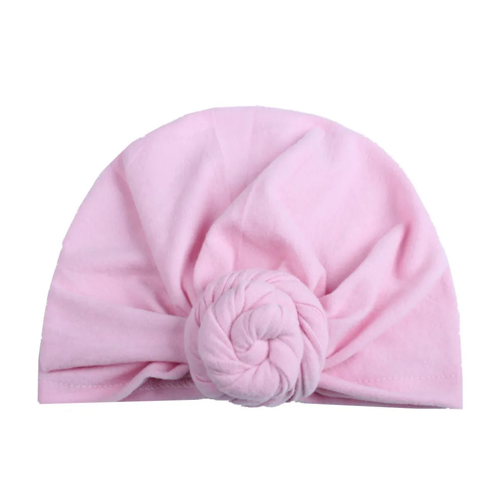 Новые шляпы для девочек BeBe Turban Hood однотонная завязанная шапка унисекс из хлопка мягкие милые шапки Аксессуары для новорожденных - Цвет: style4