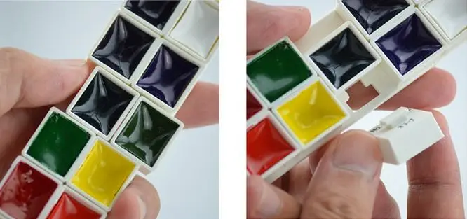 ZIG Kuretake Transparent Watercolor Paints Set 14 Colors with Water Brush Japan