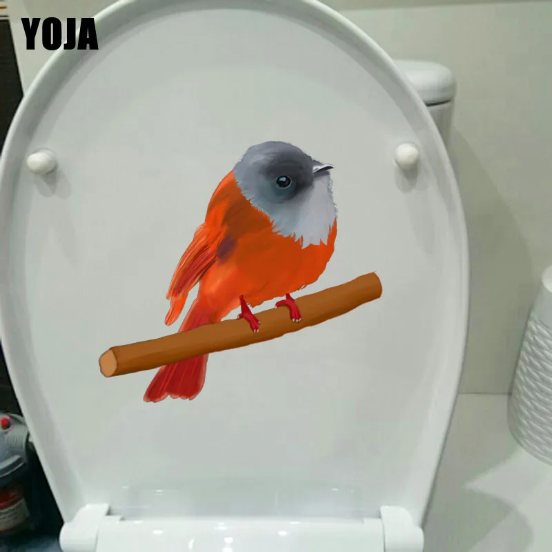 YOJA 21.2X19.4CM Lovely Bird Toilet Wall Sticker Decal Home Decoration Funny Animal T3-1230 | Дом и сад