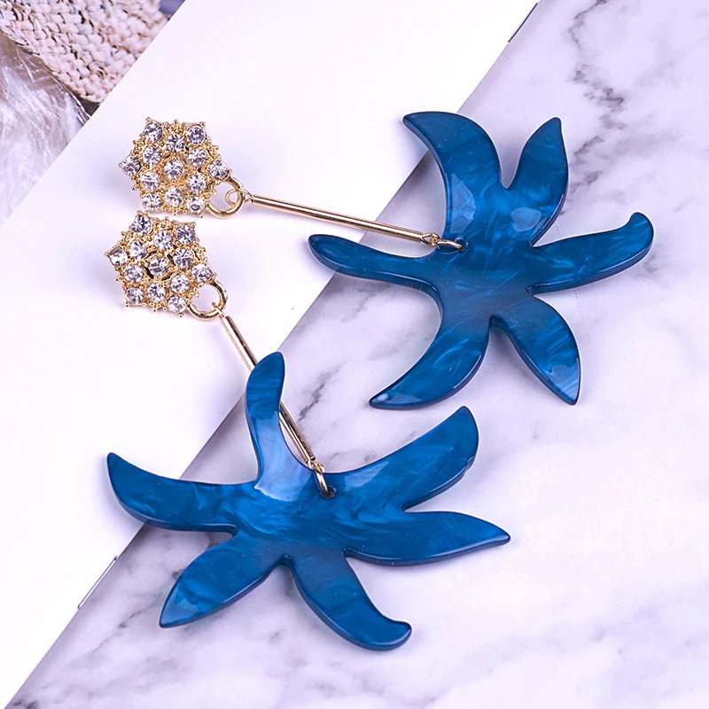 YUQINQIN Trendy Drop Earrings for Women 2018 Jewelry Long Resin Flower Earings Fashion Elegant Acrylic Dangling Wedding Earring (4)