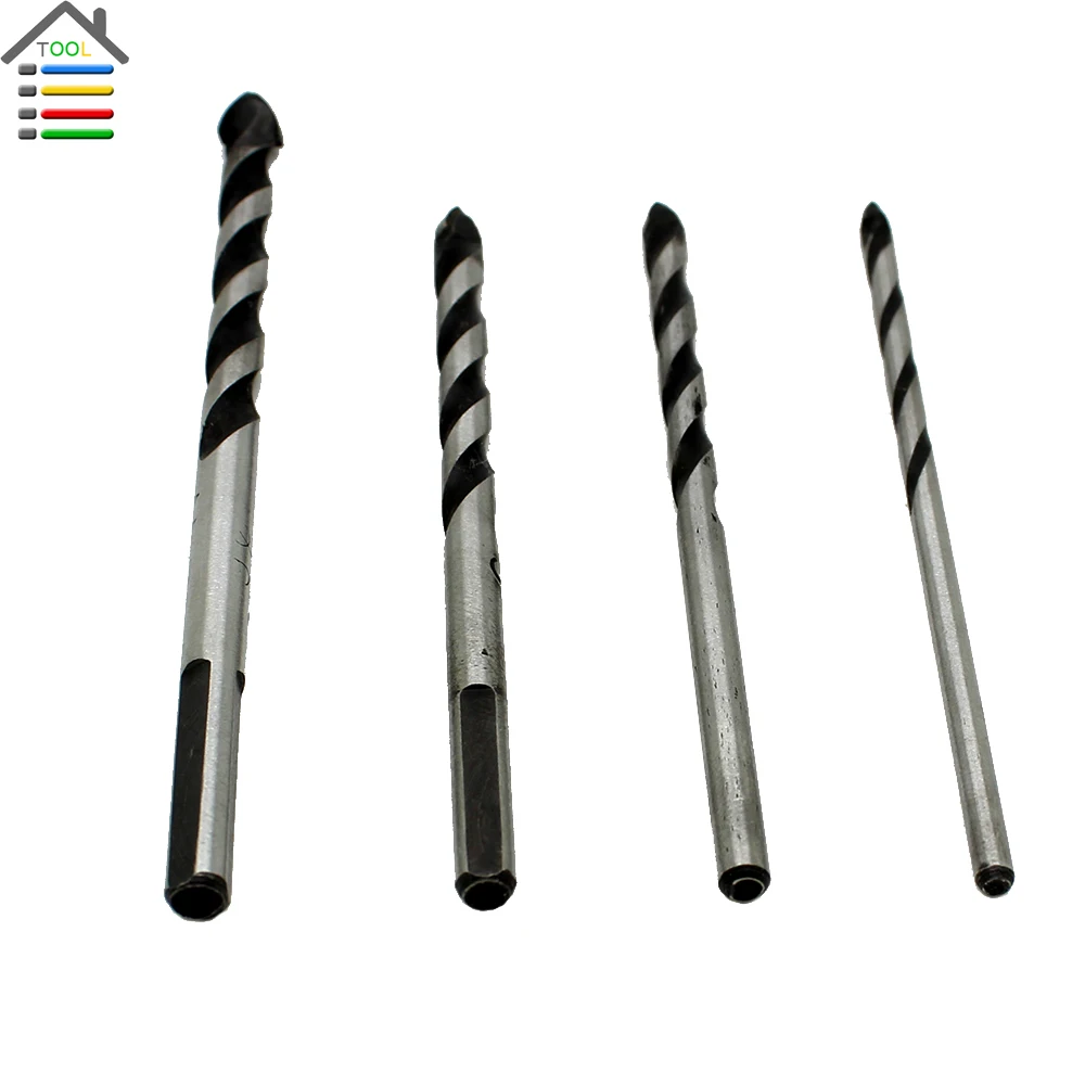 New 4pc Triangle Spiral Tile Drill Bits Concrete Wall Ceramics New 4pc Triangle Spiral Tile Drill Bits Concrete Wall Ceramics