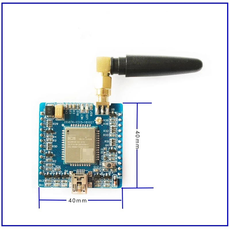 BC26 BC26NB-04-STD suppot OpenCPU вторичная Плата развития 40*40 мм GSM/GPRS NBIoT eSIM LTE B1/B3/B5/B8/B20 Европа