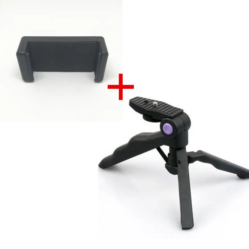 

Universal Mini Tripod 90" Rotation Desktop & Handle Stabilizer For Mobile Phone Camera Go Pro With Cell Phone Holder Clip