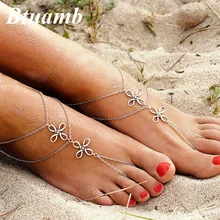 Btuamb простой стиль китайский узел браслет с бантиками летний браслет в стиле панк цепочка на ногу сексуальные ножные браслеты ювелирные изделия для ног