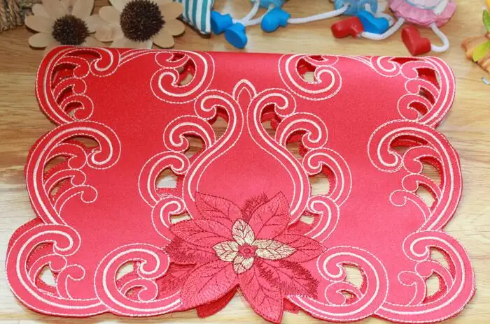 Современный кружевной коврик с вышивкой настольная салфетка-подложка Ткань чашки для чая и кофе салфетка чашка выпить стакан Coaster кружка Рождество столовая подкладка для кухни