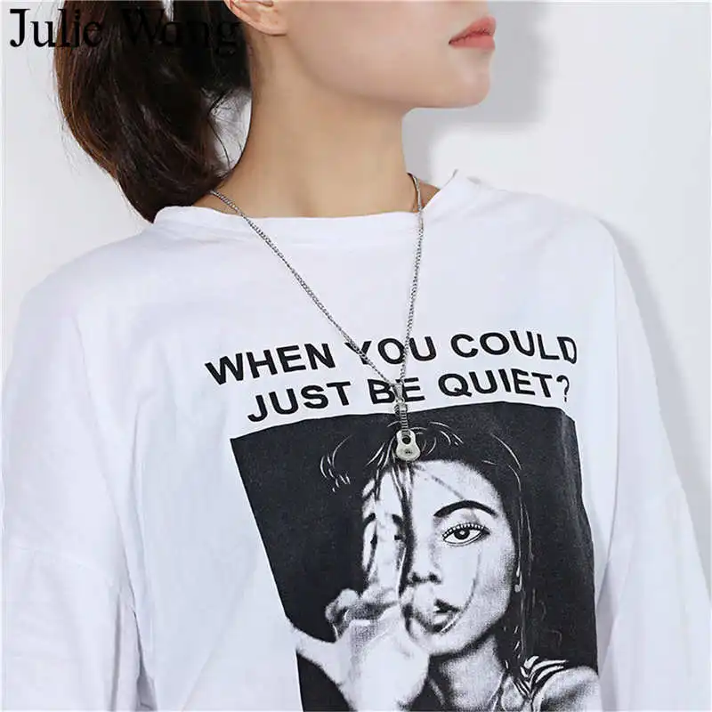 Ожерелье Julie Wang из нержавеющей стали с подвеской в виде гитары памятный сувенир