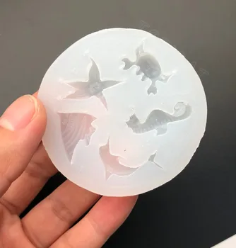 

1PCS Starfish Crab Dolphins UV Liquid Silicone Resin Mold DIY Resin Jewelry Pendant Necklace Mold Resin Molds for Jewelry