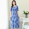 Summer Floral Print Dress 2022 Fashion Elegant Short Sleeve Vintage Vestidos O Neck Woman Party Sundress Beach Style Straight ► Photo 3/6
