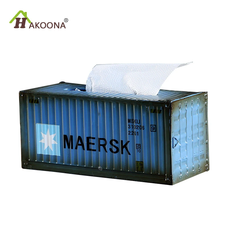 

HAKOONA Industrial Container Tissue Boxes Cover Paper Vintage Table Decoration Gift