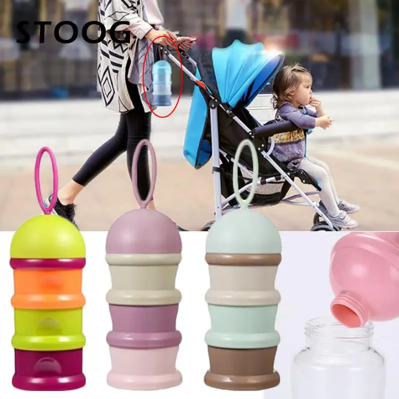 

Cute 3-Layers Grid Milk Powder Storage Box Case Dispenser Baby Food Storage