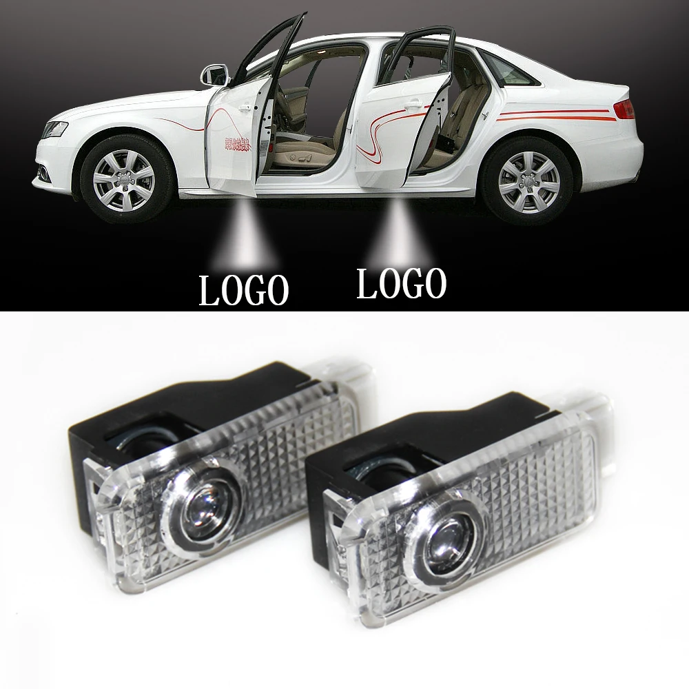 Car Door Projector Light Led car styling Logo Projector Lamp for AUDI A3 A4 A5 A6 A7 A8 R8 Q5 Q7
