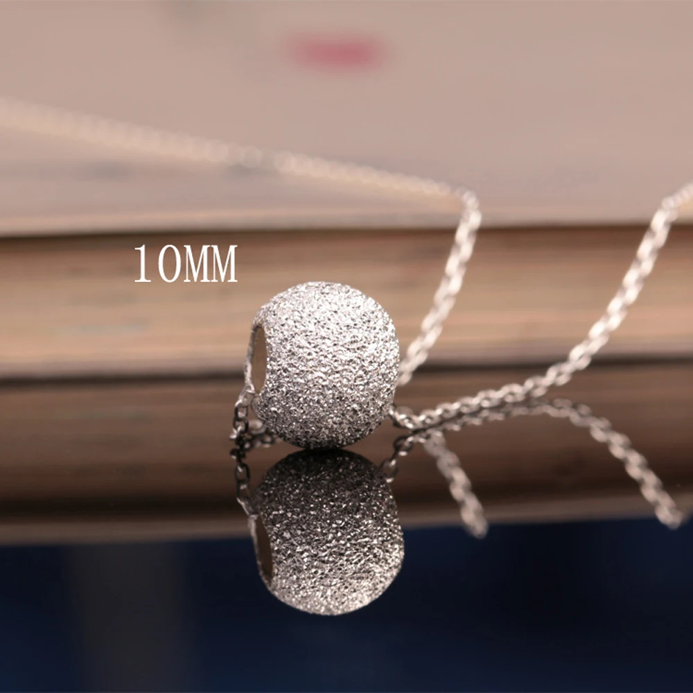 

2016 new arrival round design 925 solid sterling silver ladies 10mm width hollow bead ball pendant necklaces jewelry wholesale