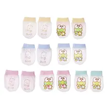 1 пара, Носки с рисунком медведя из мультика в виде лягушки детские перчатки прекрасный регулируемый шнурок для младенцев против царапин уход за кожей лица Мягкий хлопок перчатки
