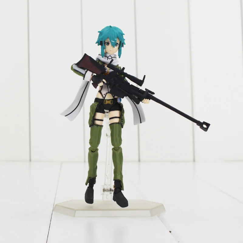 14 см аниме Sword Art Online Asada Shino Sinon Figma ПВХ фигурка Коллекционная модель игрушки