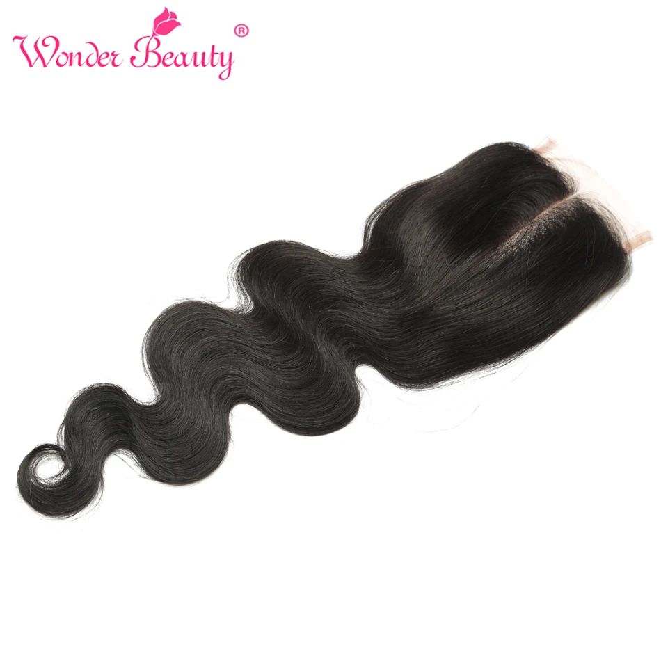 Wonder Beauty Hair Brazilian Body Wave Remy Hair Lace Closure Swiss Lace Hand Tied Closure 130%Density Middle Part Lace Closure body-wave : image Wonder Beauty Hair Brazilian Body Wave Remy Hair Lace Closure Swiss Lace Hand Tied Closure 130%Density Middle Part Lace Closure body-wave