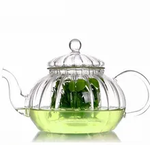O. RoseLif Gesundheit Hitzebeständige Transaprent Kürbis Form Glas Teekanne Mit Filter 600 ml Wasserflasche Kung Fu Tee Set