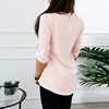 Women Spring Summer Chiffon Blouse Top V Collar Zipper Roll Up Long Sleeves Loose Shirt Blusa Feminina Plus Size 3X ► Photo 2/6
