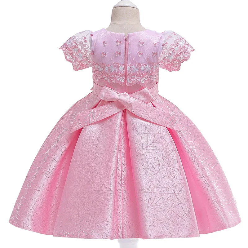 Сетчатое платье принцессы с короткими рукавами для маленьких девочек на свадьбу; элегантная детская одежда; модная детская одежда с юбкой-пачкой для маленьких девочек